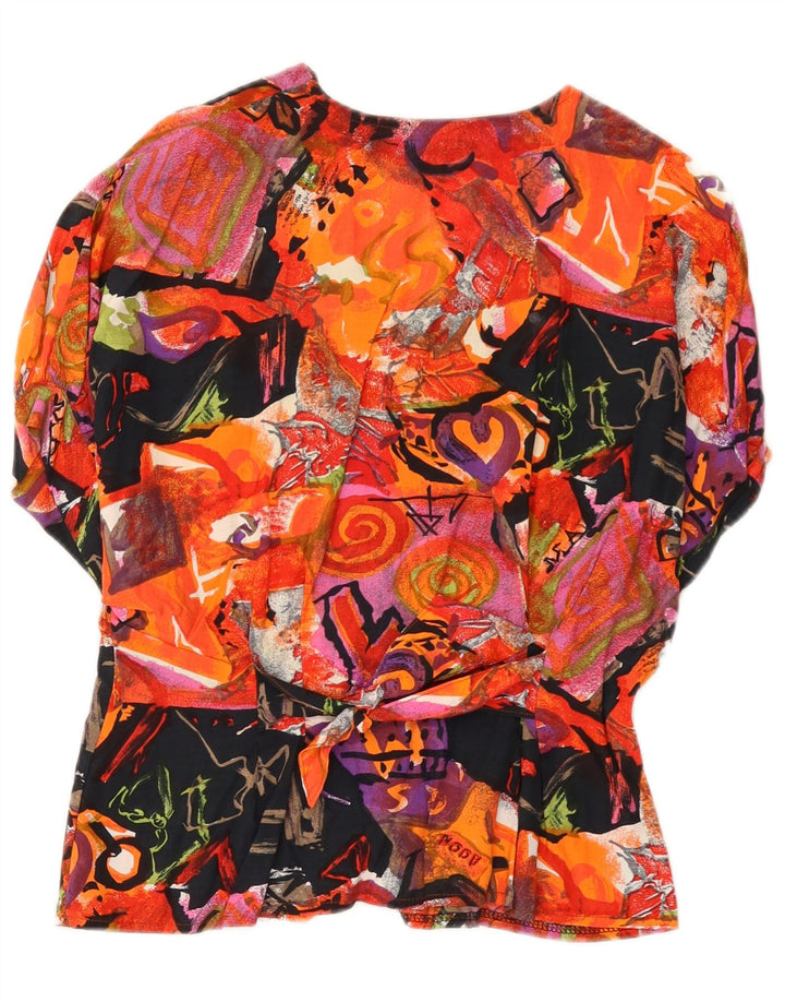 Vintage Womens Abstract Pattern Shirt Blouse UK 10 Small Multicoloured