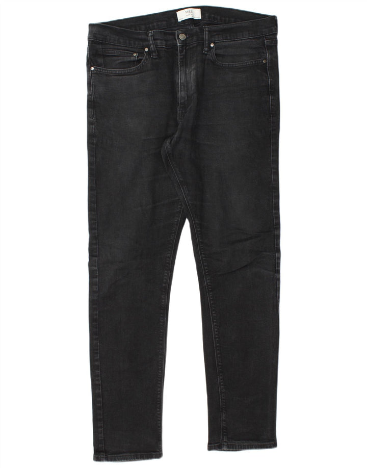 Marks & Spencer Mens Slim Jeans W36 L33 Black Cotton