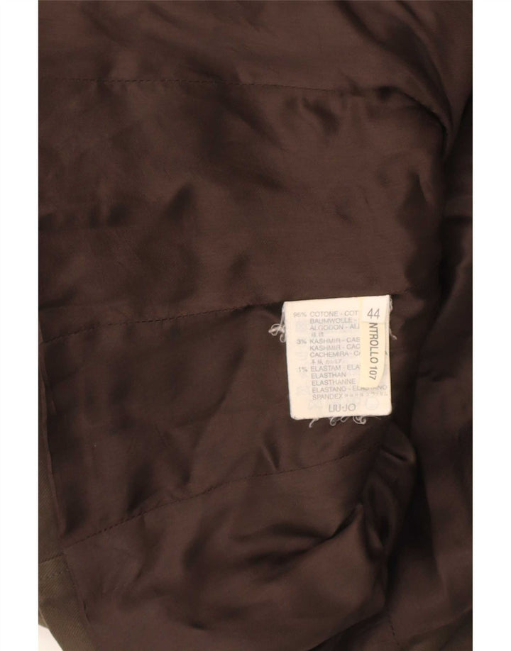 Liu Jo Womens 3 Button Blazer Jacket IT 44 Medium Brown Cotton