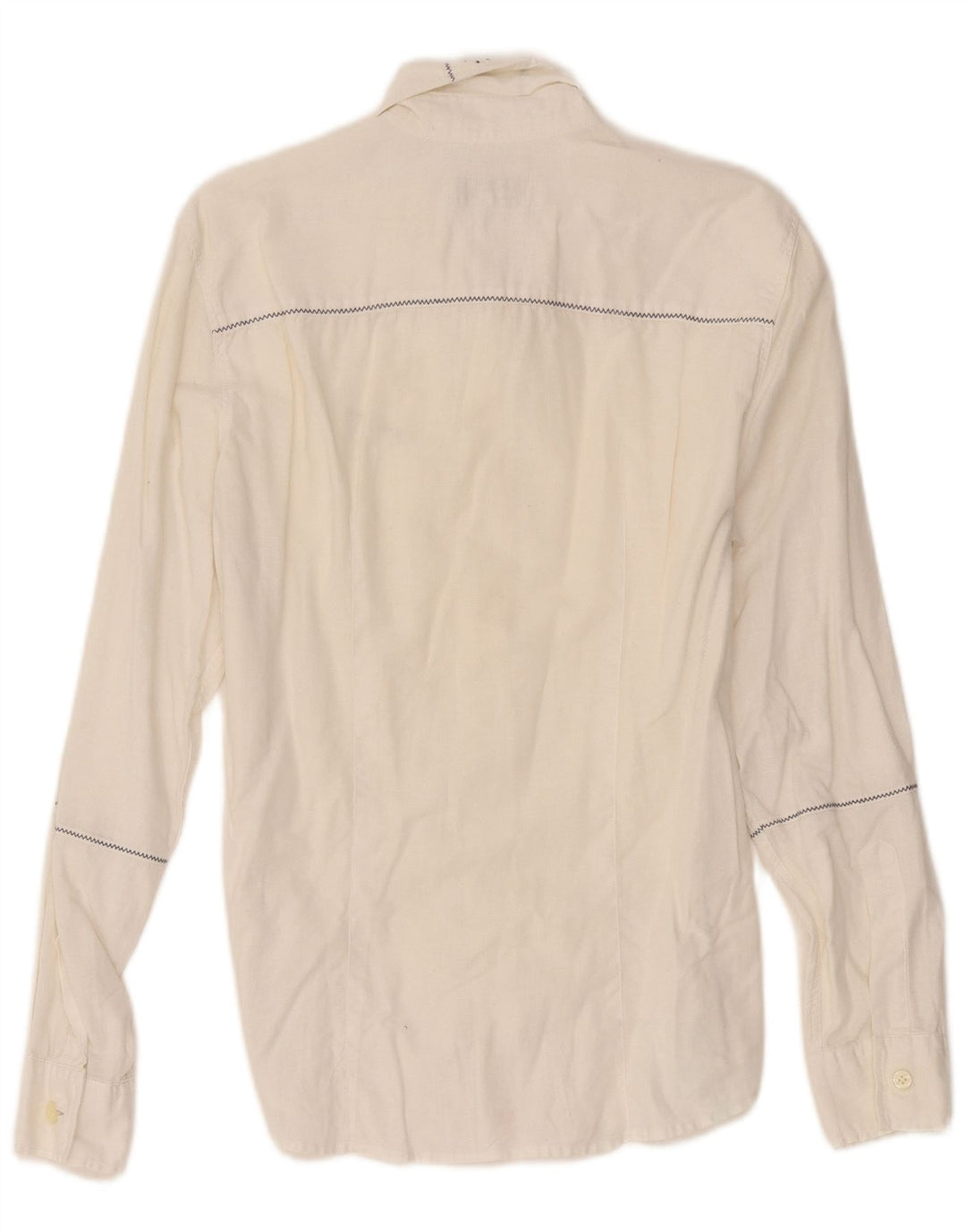 Armani Mens Shirt Medium White Striped Cotton