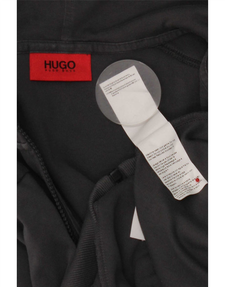 Hugo Boss Mens Zip Hoodie Sweater XL Grey Cotton