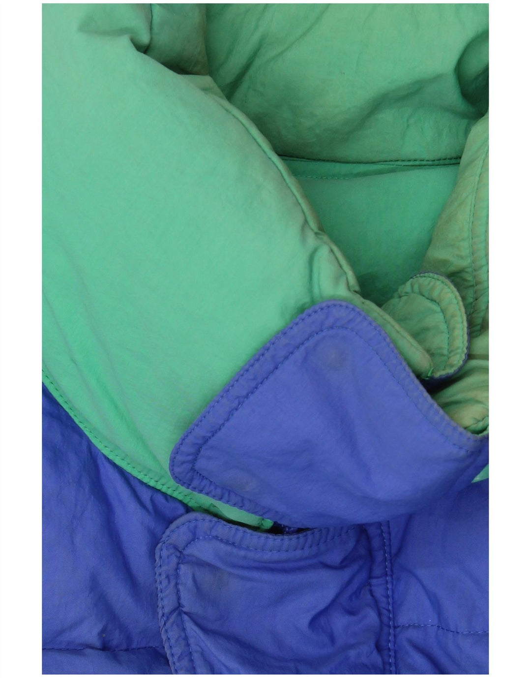 Vintage Mens Oversized Padded Jacket UK 36 Small Blue Colourblock Nylon