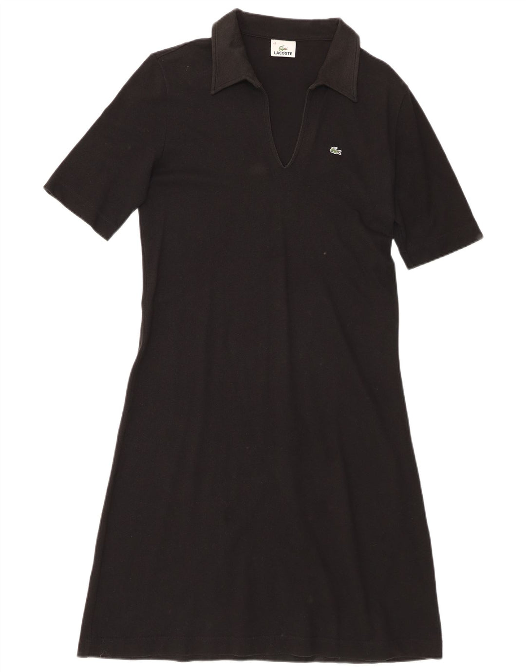 Lacoste Womens Polo Dress Size 44 Large Black Cotton