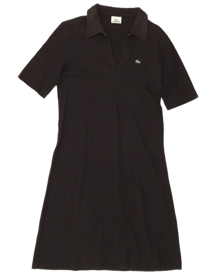 Lacoste Womens Polo Dress Size 44 Large Black Cotton