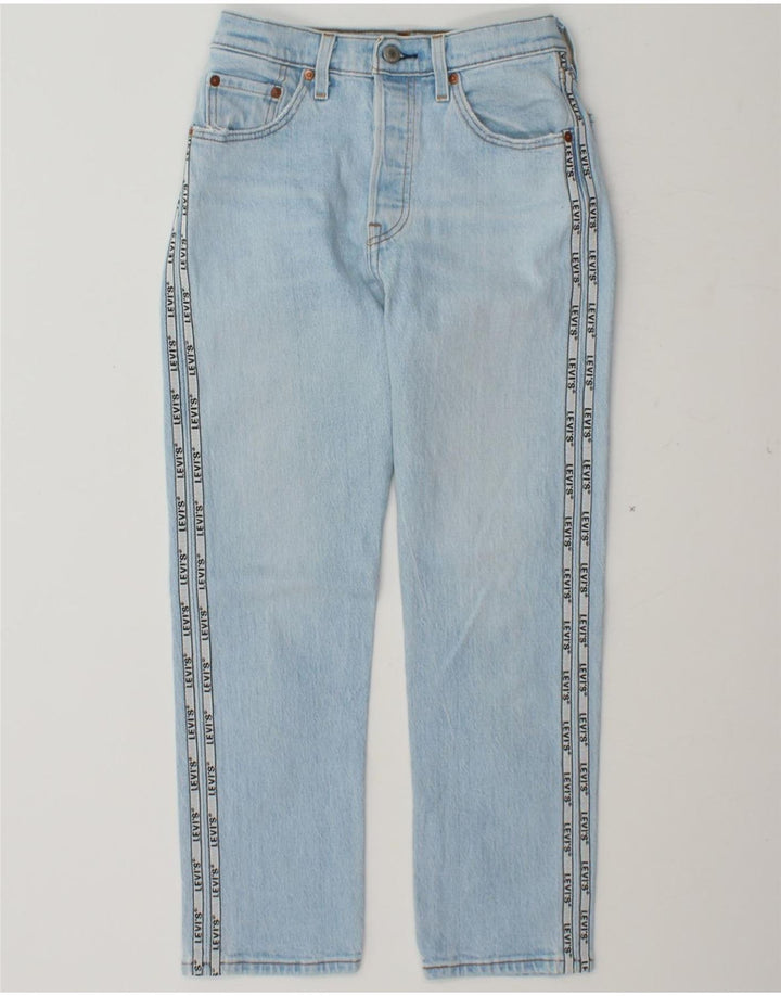 LEVI'S Womens 501 Graphic Straight Jeans W25 L26 Blue Cotton Vintage Levi's and Second-Hand Levi's from Messina Hembry 