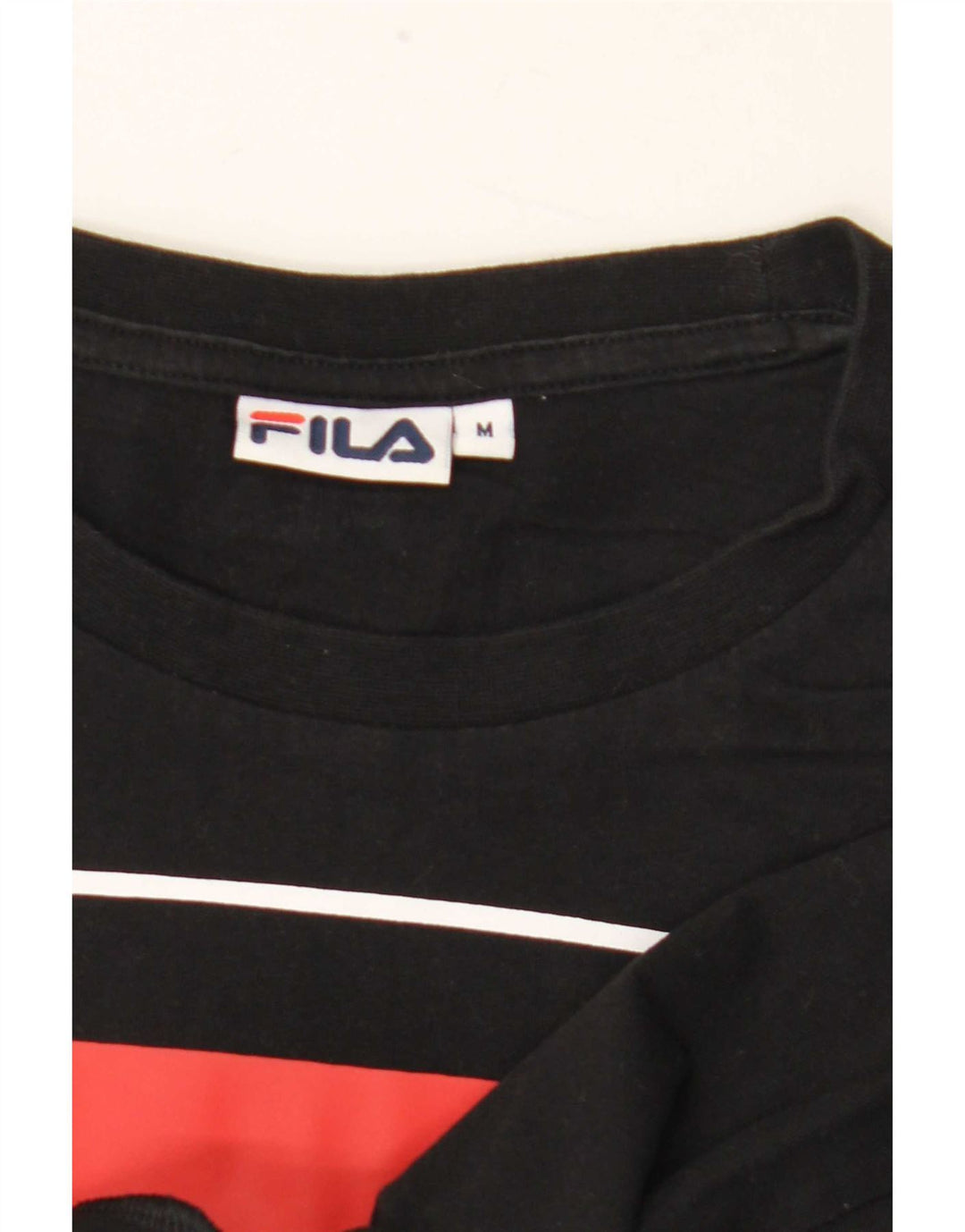 Fila Womens Crop Graphic T-Shirt Top UK 14 Medium Black