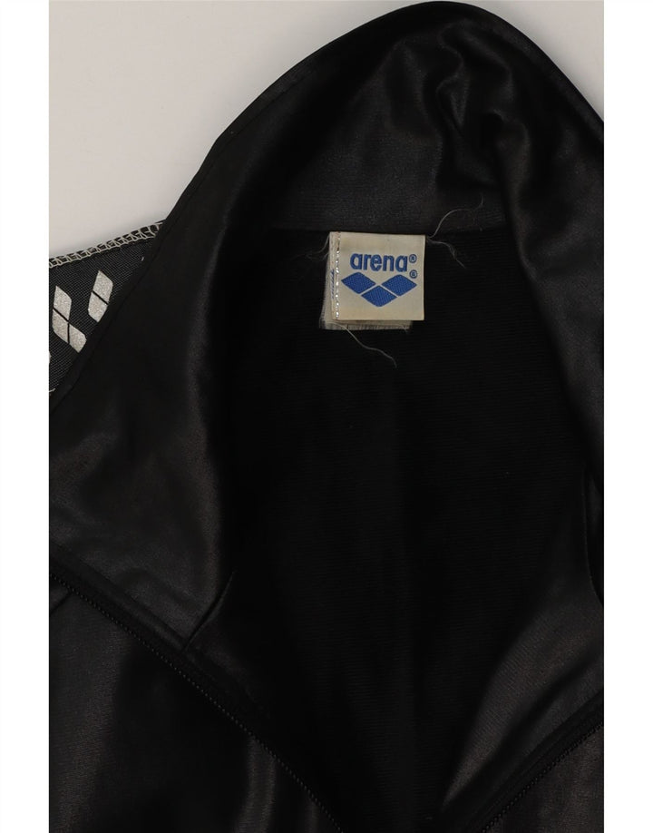 Arena Mens Graphic Tracksuit Top Jacket XL Black Polyester