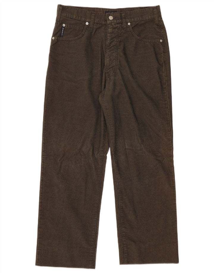 Armani Womens Straight Corduroy Trousers W34 L28 Khaki Polyester