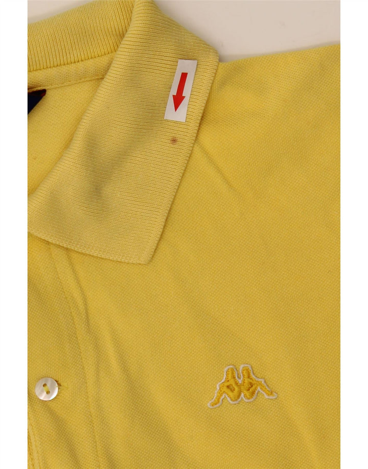 Kappa Mens Polo Shirt Large Yellow Cotton