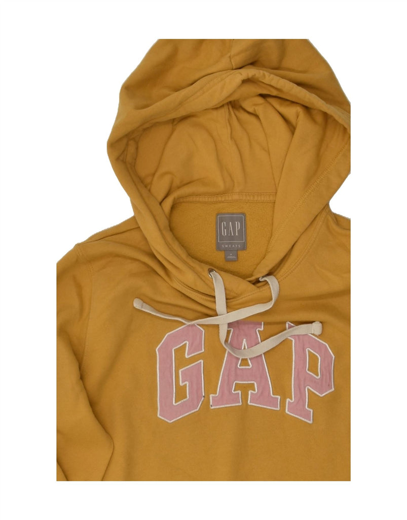 GAP Womens Graphic Hoodie Jumper UK 14 Medium Yellow Cotton | Vintage Gap | Thrift | Second-Hand Gap | Used Clothing | Messina Hembry 