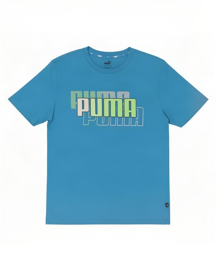 Puma Mens Graphic T-Shirt Top Medium Blue Cotton
