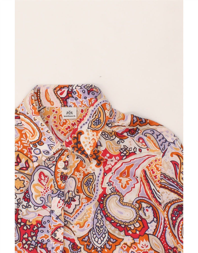 WALBUSCH Womens Short Sleeve Shirt EU 44 XL Multicoloured Paisley Cotton Vintage Walbusch and Second-Hand Walbusch from Messina Hembry 