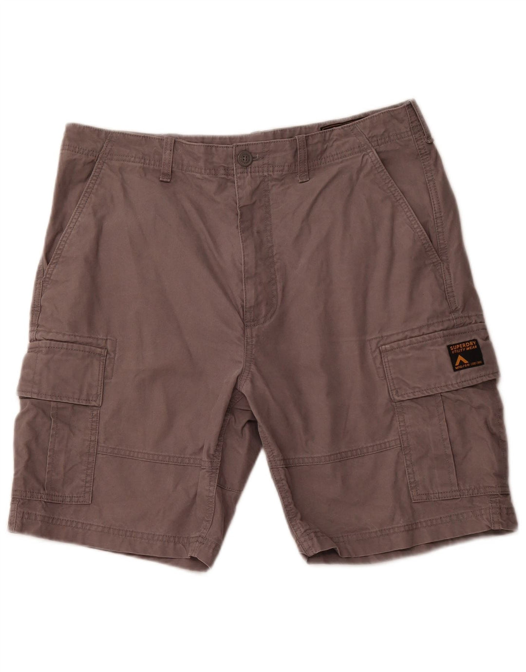 SUPERDRY Mens Cargo Shorts W36 Large Grey Cotton