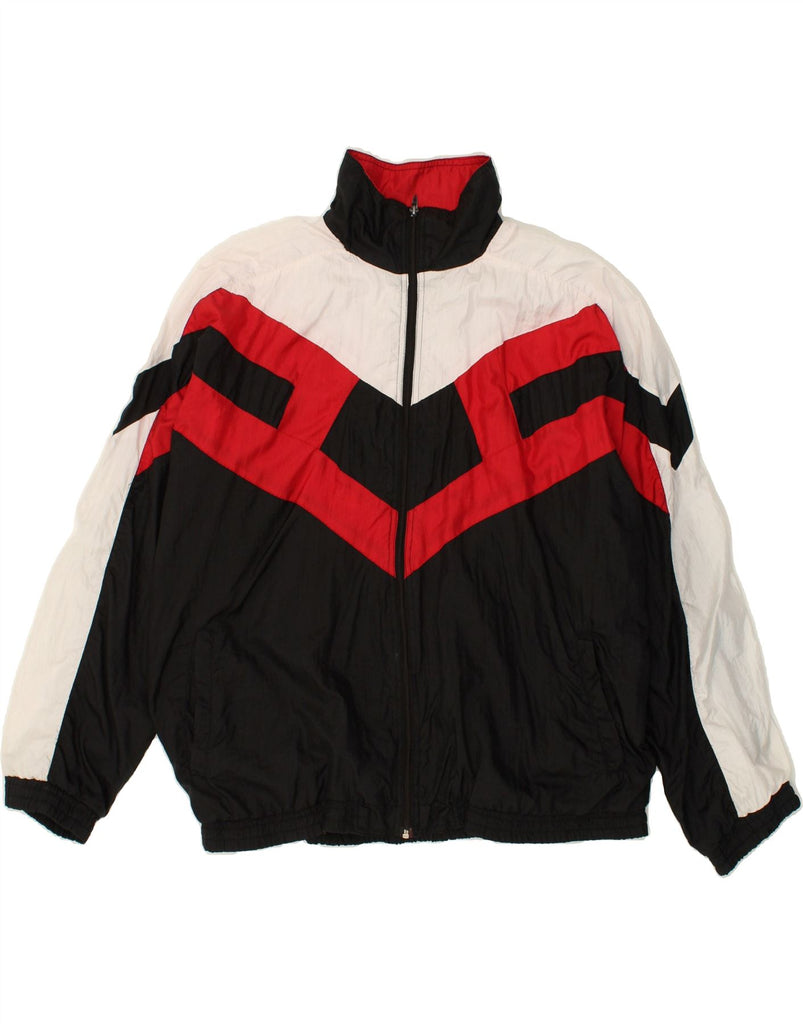 VINTAGE Mens Tracksuit Top Jacket XL Black Colourblock Polyamide | Vintage Vintage | Thrift | Second-Hand Vintage | Used Clothing | Messina Hembry 
