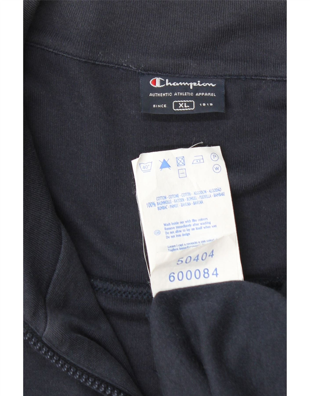 Champion Mens Tracksuit Top Jacket XL Navy Blue Cotton