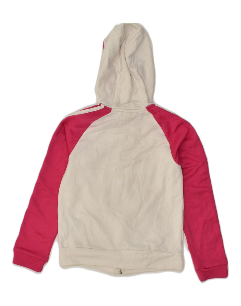 ADIDAS Girls Zip Hoodie Sweater 7-8 Years Pink Colourblock Polyester | Vintage Adidas | Thrift | Second-Hand Adidas | Used Clothing | Messina Hembry 