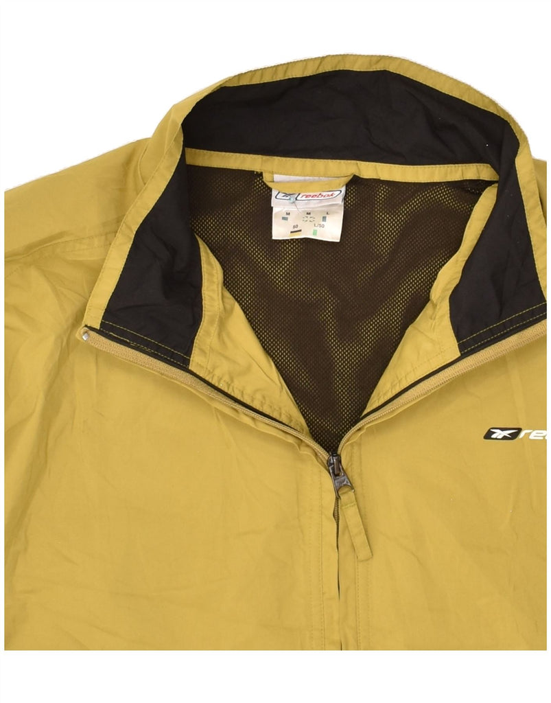 REEBOK Mens Loose Fit Rain Jacket UK 38 Medium Yellow Polyester | Vintage Reebok | Thrift | Second-Hand Reebok | Used Clothing | Messina Hembry 