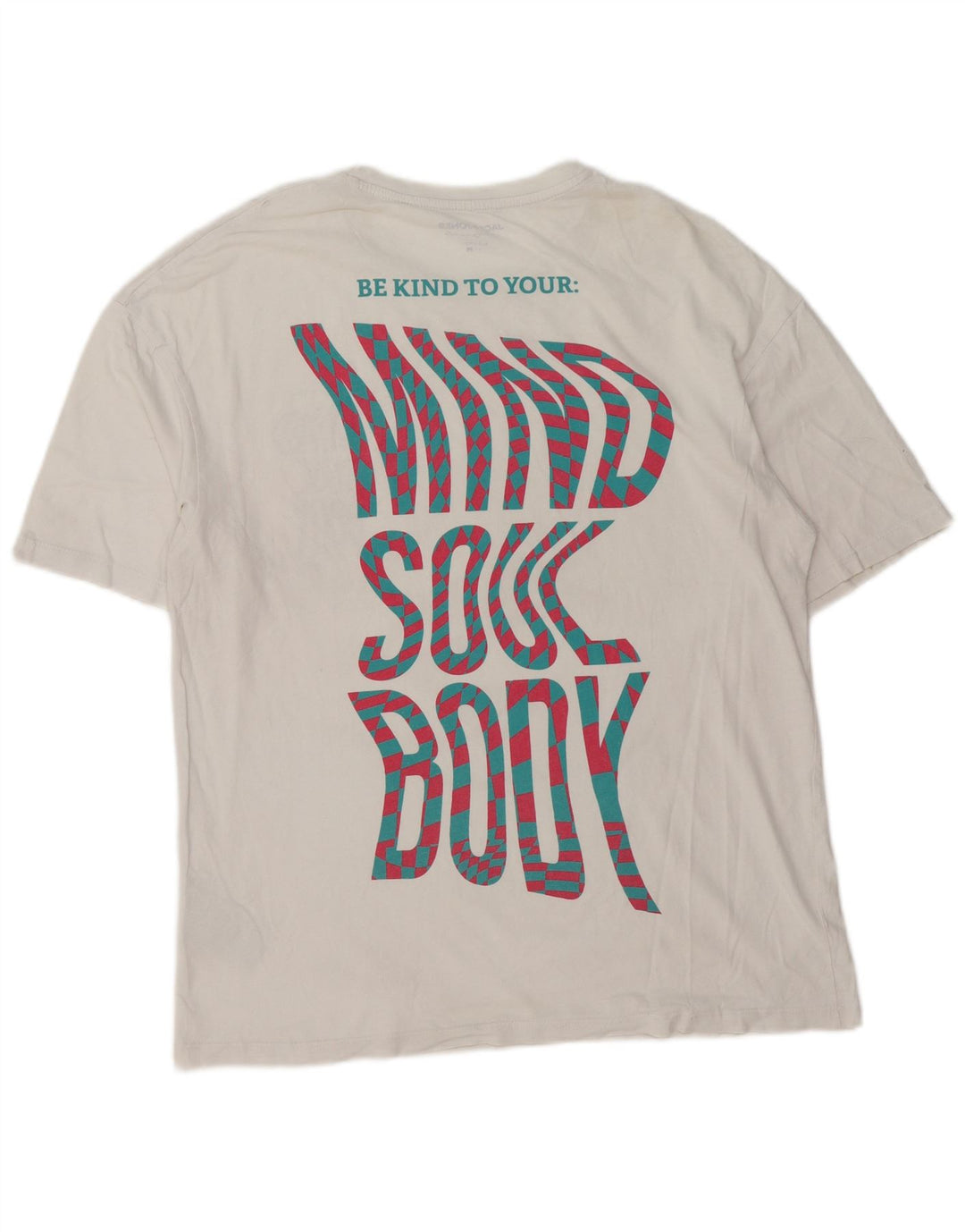 Jack & Jones Mens Graphic T-Shirt Top Medium White Cotton
