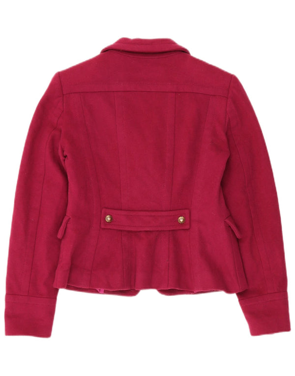 Gai Mattiolo Womens Double Breasted Blazer Jacket IT 42 Medium Pink Wool