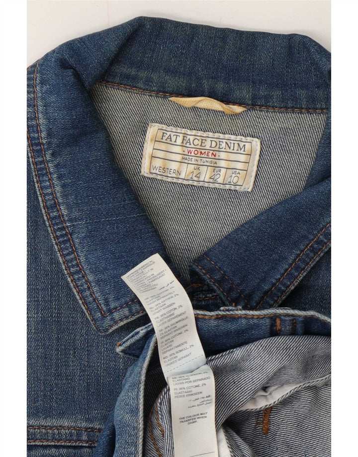 Fat Face Womens Denim Jacket UK 14 Large Blue Cotton