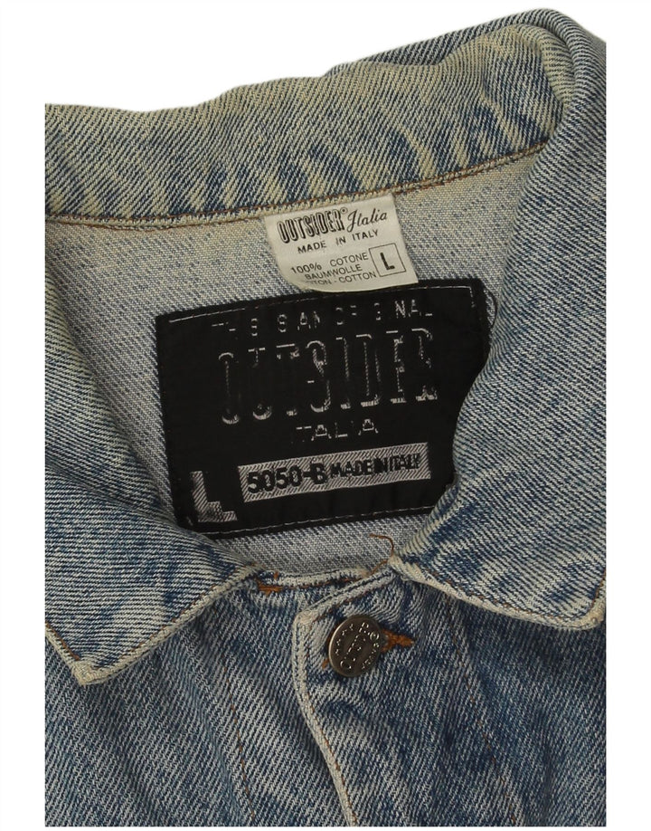 Outsider Mens Denim Jacket UK 40 Large Blue Cotton