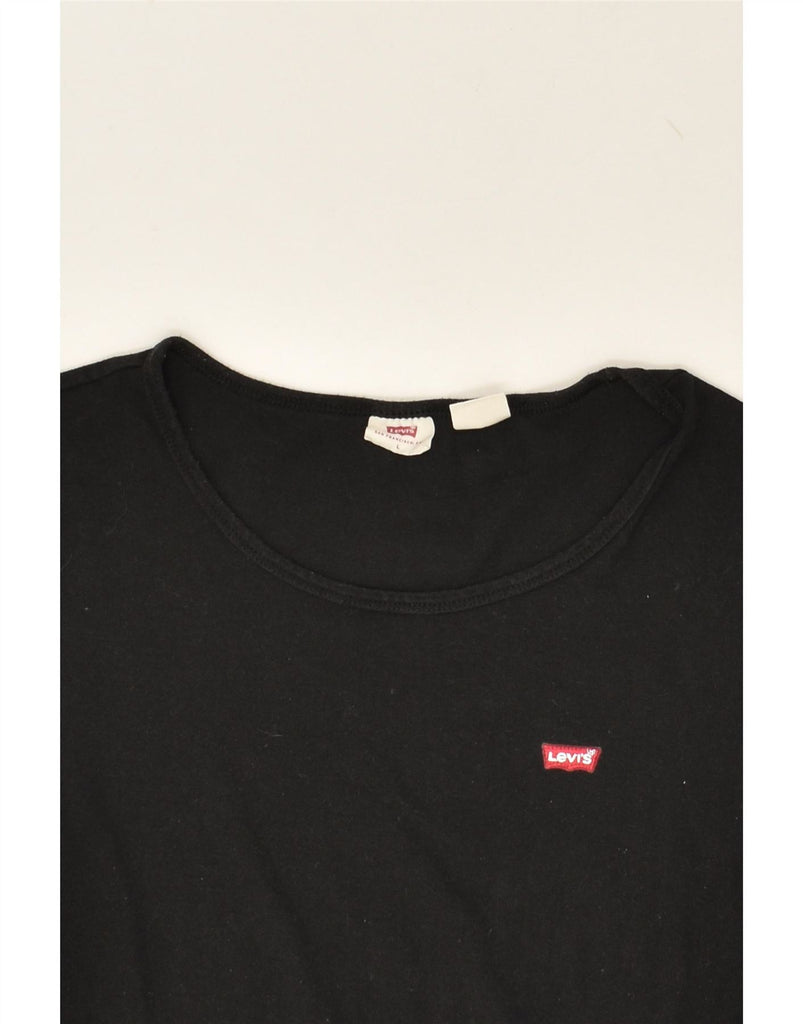 LEVI'S Womens T-Shirt Top UK 14 Large Black Vintage Levi's and Second-Hand Levi's from Messina Hembry 