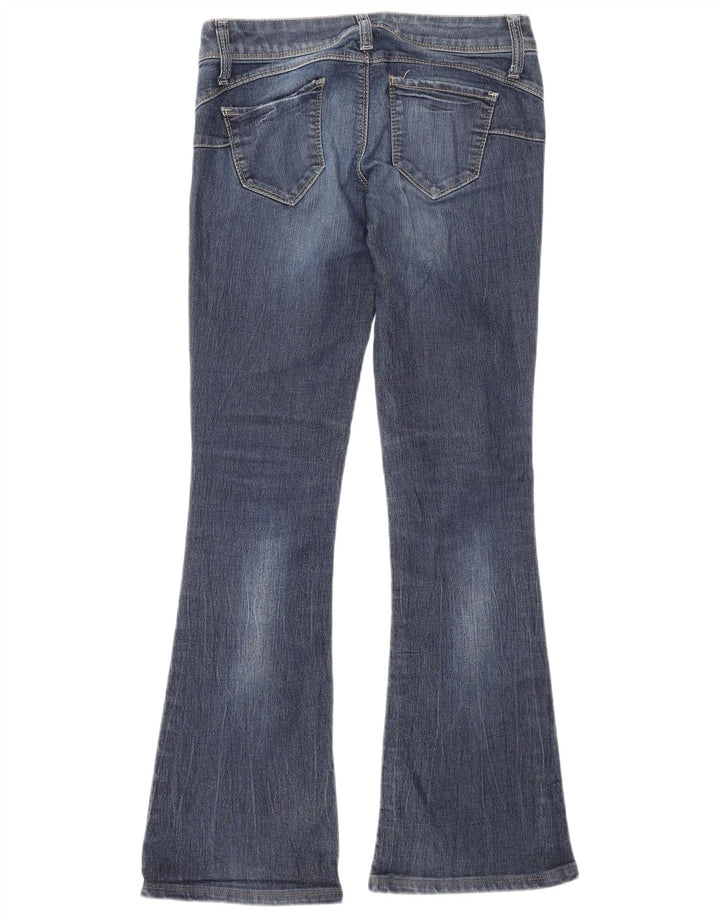 Benetton Womens Low Waist Flared Jeans W27 L30 Blue Cotton