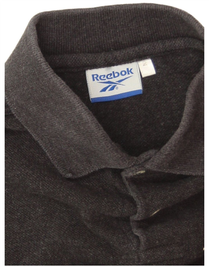Reebok Mens Polo Shirt Large Grey Cotton