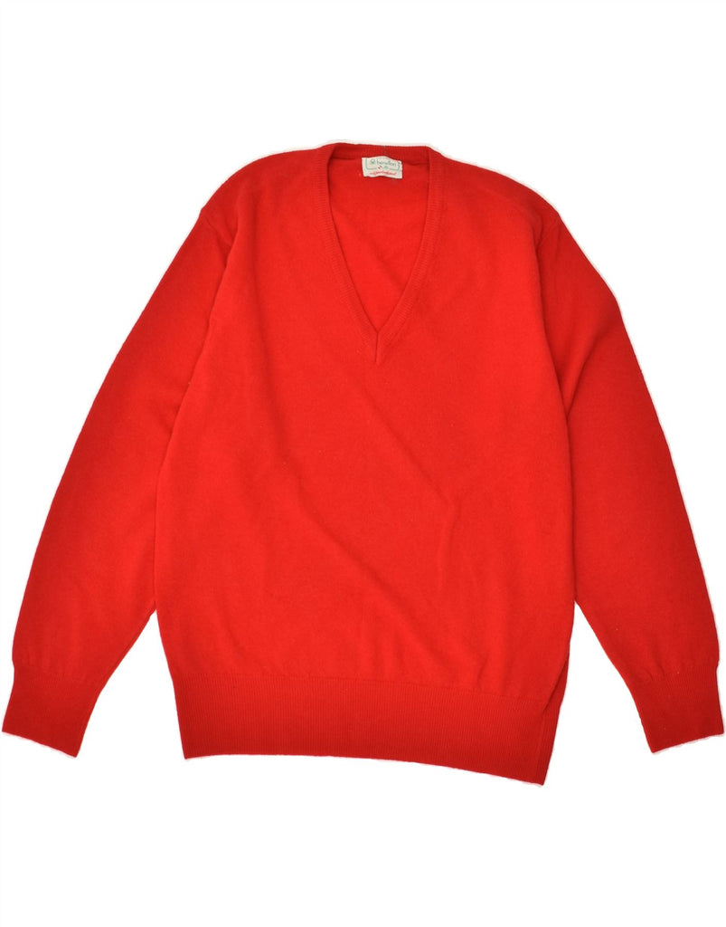 BENETTON Womens V-Neck Jumper Sweater IT 50 XL Red | Vintage Benetton | Thrift | Second-Hand Benetton | Used Clothing | Messina Hembry 