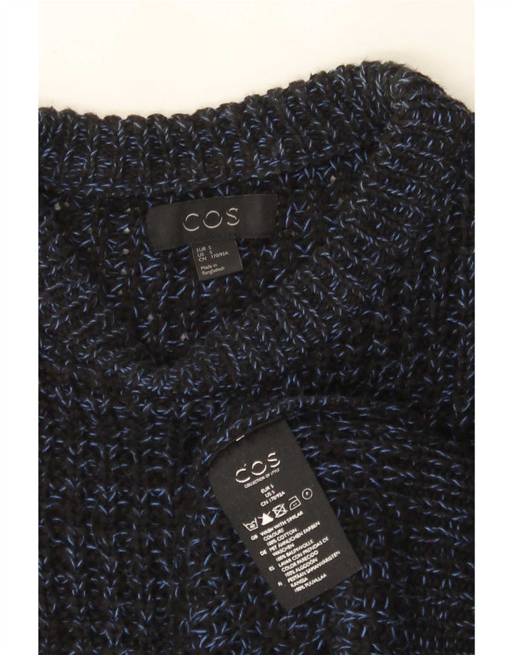 Cos Mens Crew Neck Jumper Sweater Small Navy Blue Flecked Cotton