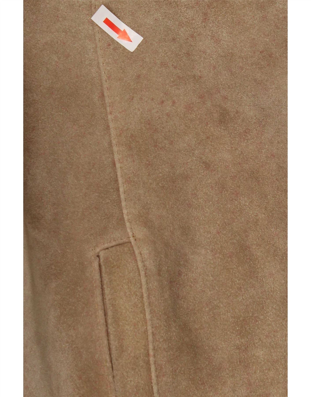 Vintage Womens Suede Bomber Jacket EU 50 XL Beige Colourblock Polyacrylic