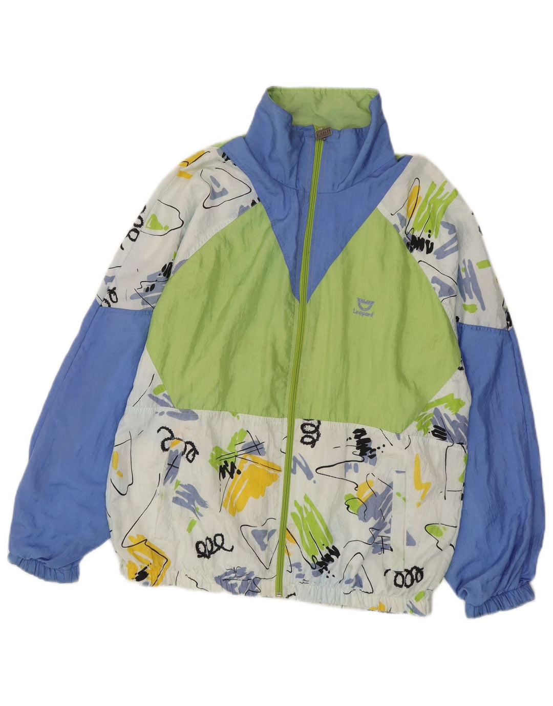 Leopard Mens Tracksuit Top Jacket UK 38/40 Medium Multicoloured Colourblock