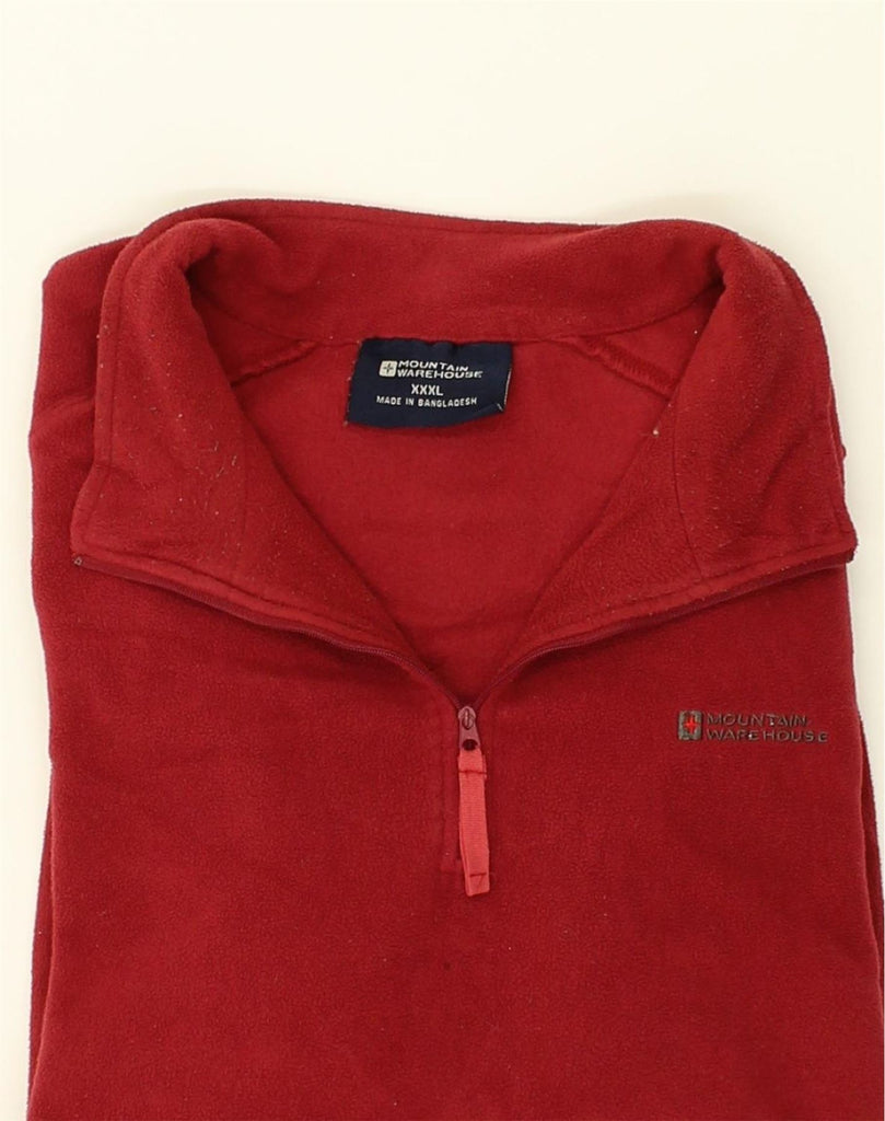 MOUNTAIN WAREHOUSE Mens Zip Neck Fleece Jumper 3XL Red Polyester | Vintage Mountain Warehouse | Thrift | Second-Hand Mountain Warehouse | Used Clothing | Messina Hembry 