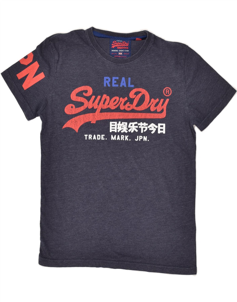 SUPERDRY Mens Graphic T-Shirt Top Medium Navy Blue Cotton | Vintage Superdry | Thrift | Second-Hand Superdry | Used Clothing | Messina Hembry 