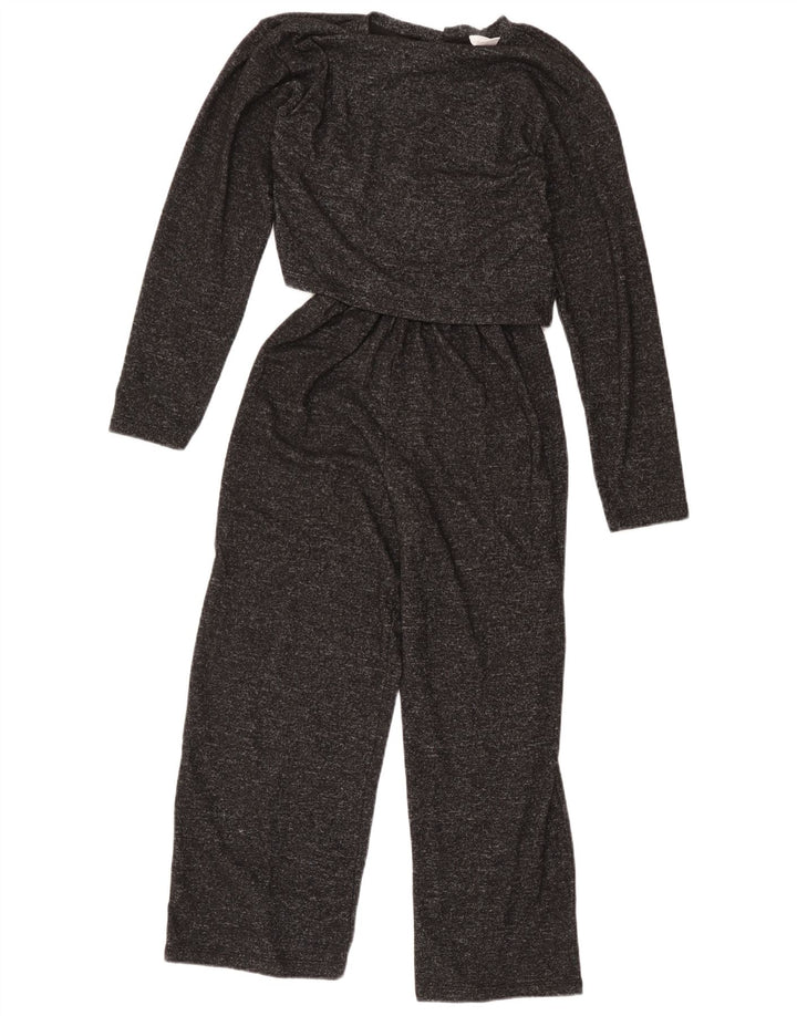 Zara Girls Long Sleeve Jumpsuit 13-14 Years Grey Flecked Polyester