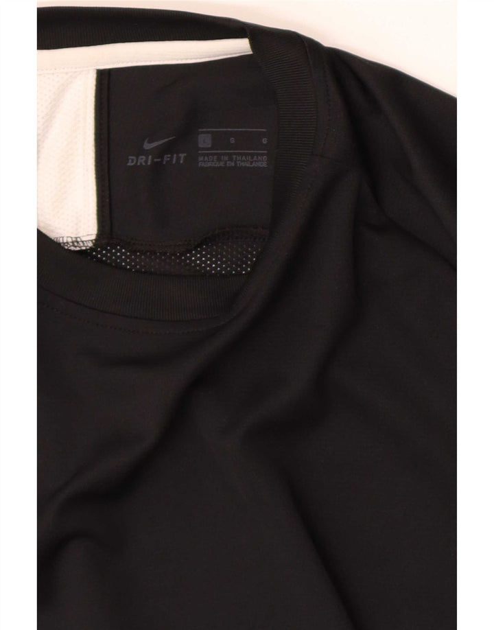 Nike Mens Dri Fit T-Shirt Top Large Black Colourblock