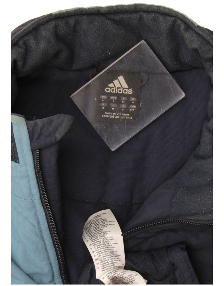 Adidas Mens Windbreaker Jacket UK 38 Medium Navy Blue Colourblock Polyamide