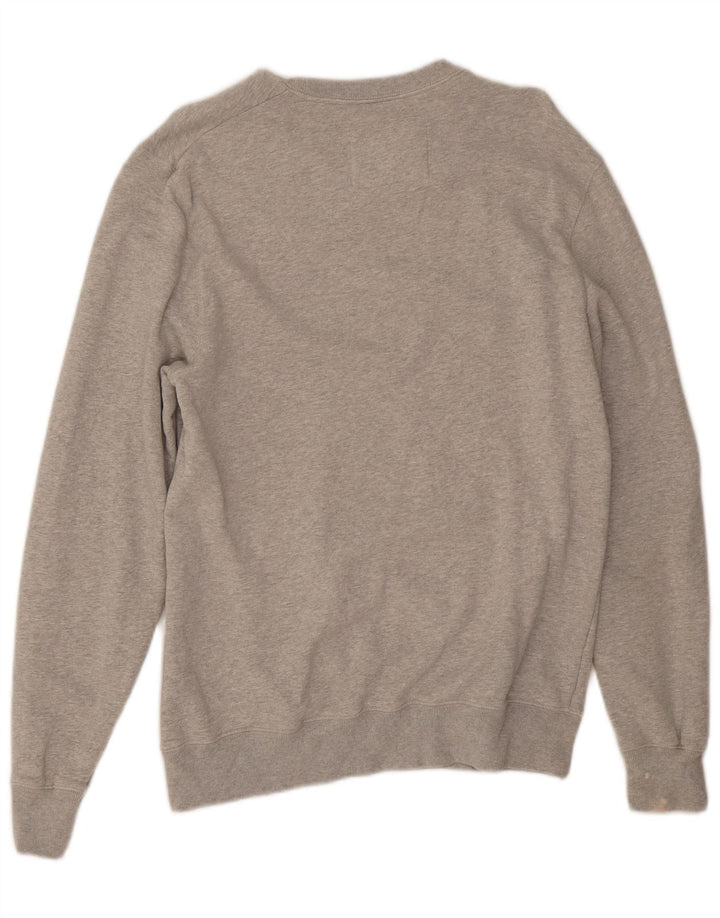 Jack Wills Mens Graphic Sweatshirt Jumper Medium Grey Flecked Cotton