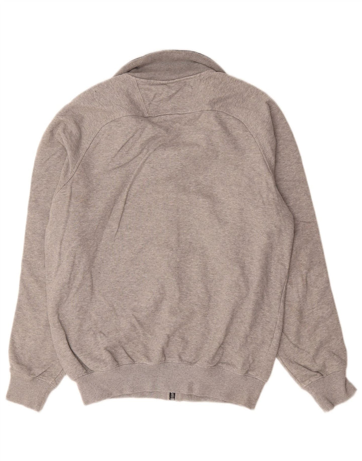 Champion Mens Tracksuit Top Jacket Large Grey Flecked Cotton
