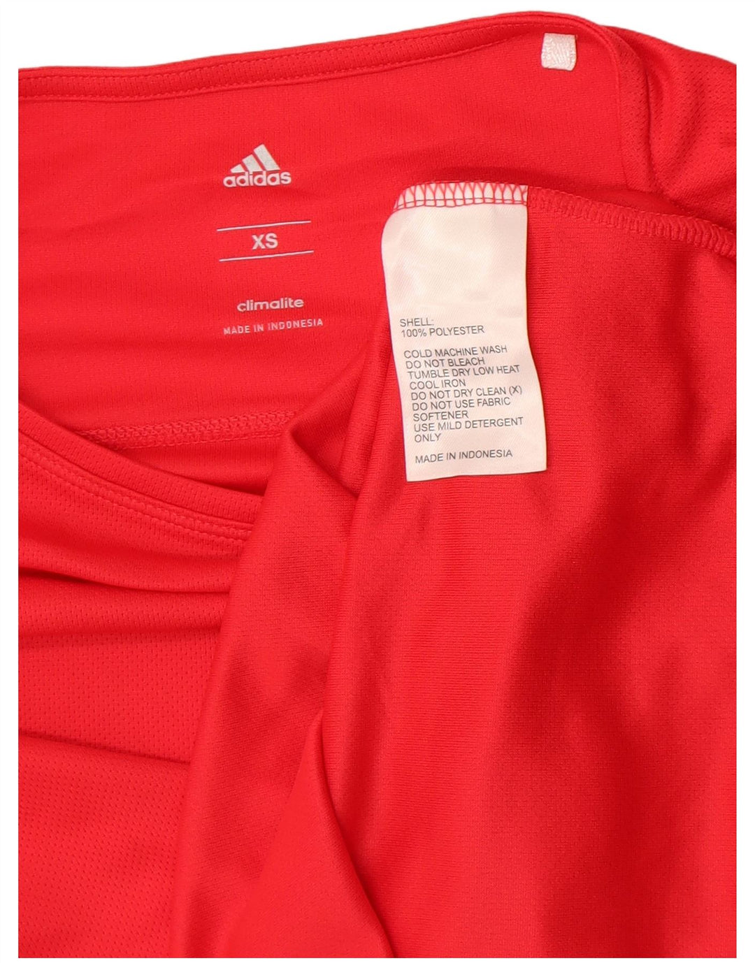 Adidas Womens Climalite T-Shirt Top UK 6 XS Red Polyester