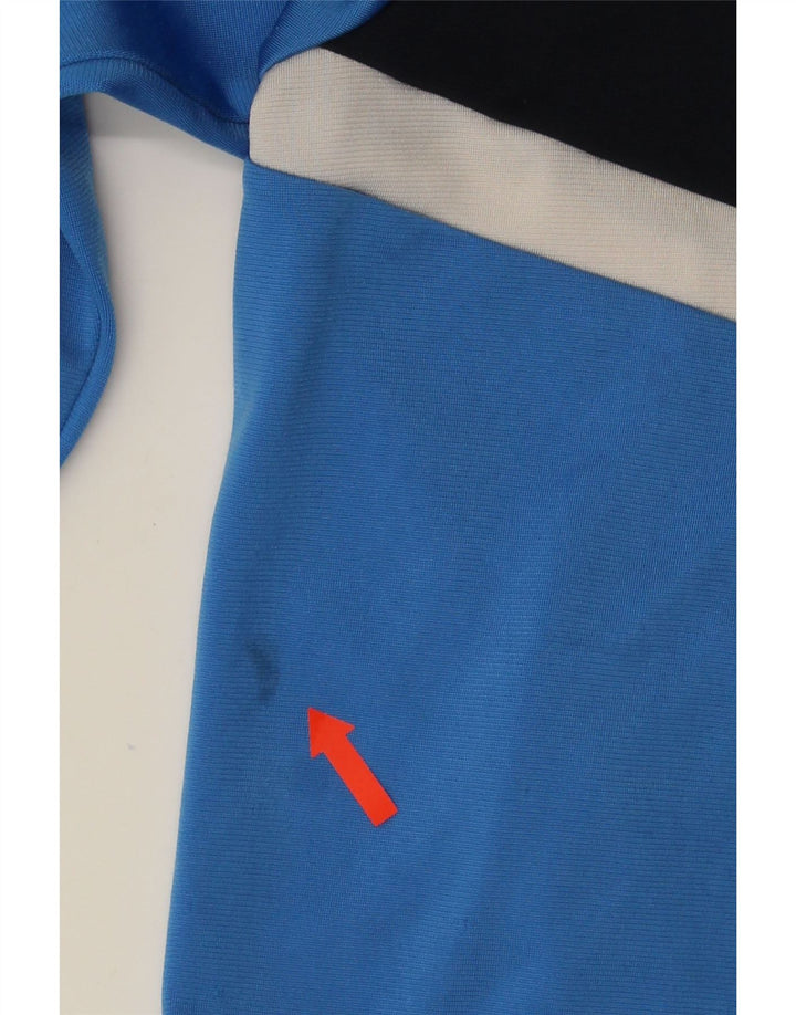 Adidas Boys Tracksuit Top Jacket 11-12 Years Blue Colourblock Polyester