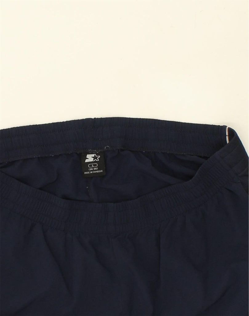 STARTER Mens Sport Shorts Large Navy Blue Polyester | Vintage Starter | Thrift | Second-Hand Starter | Used Clothing | Messina Hembry 