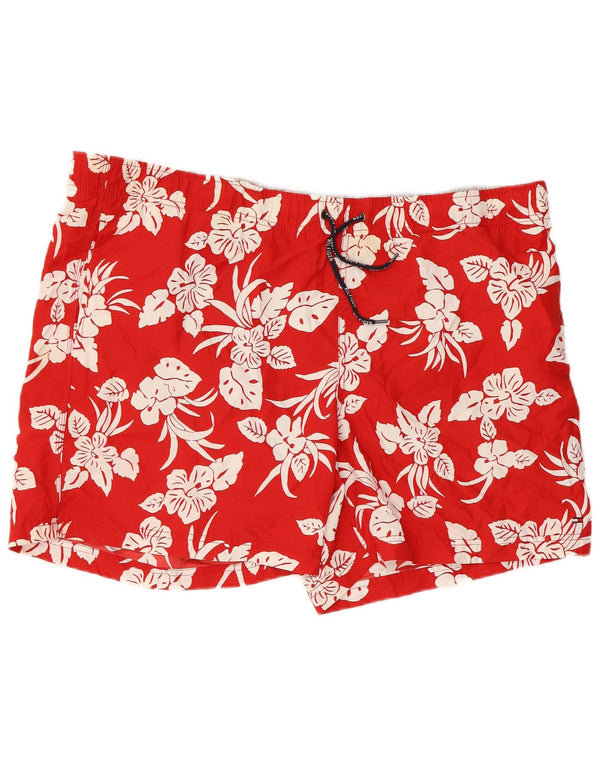 TOMMY HILFIGER Mens Swimming Shorts 2XL Red Floral Polyester