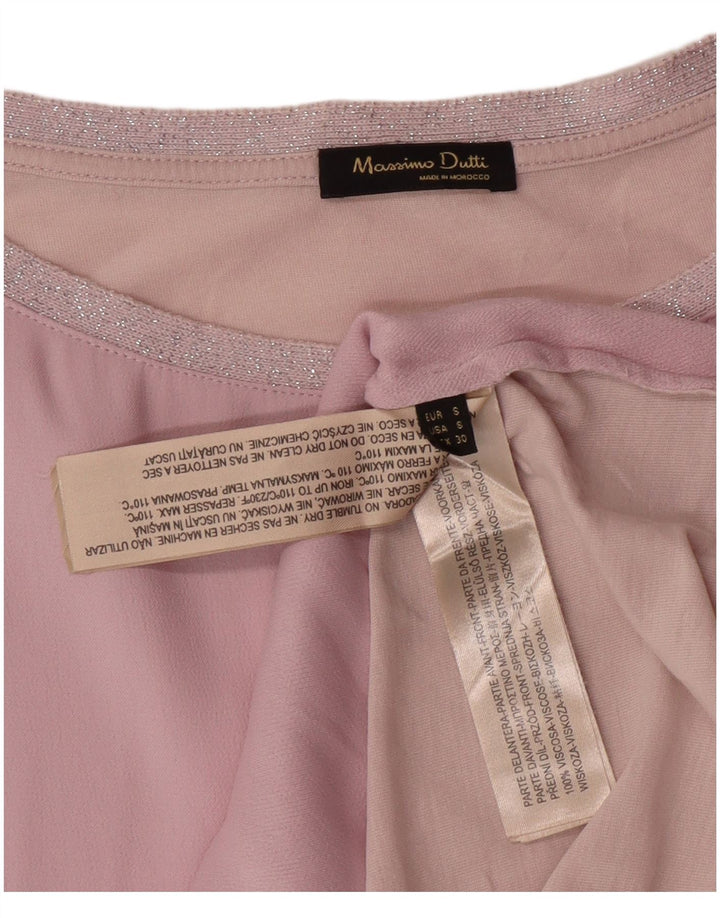 MASSIMO DUTTI Womens Oversized Blouse Top UK 10 Small Pink Colourblock