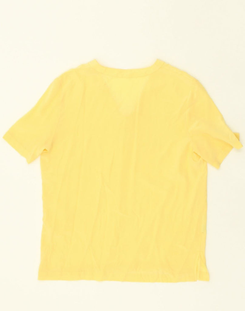 VINTAGE Womens T-Shirt Top UK 18 XL Yellow Polyester | Vintage Vintage | Thrift | Second-Hand Vintage | Used Clothing | Messina Hembry 