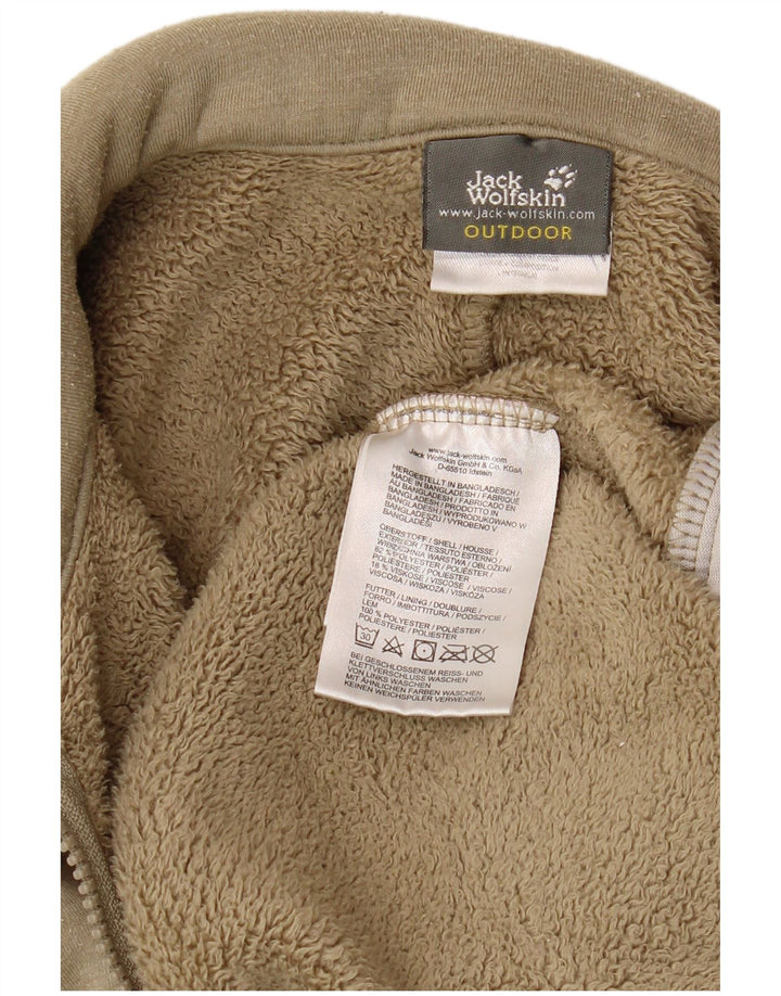JACK WOLFSKIN Womens Sherpa Tracksuit Top Jacket UK 14 Medium Khaki