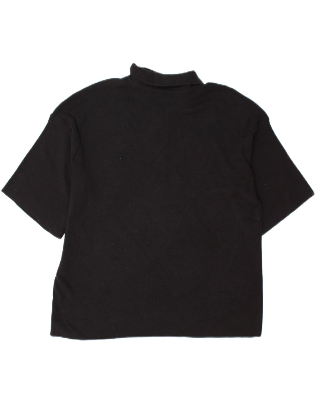 MARKS & SPENCER Womens Polo Shirt UK 14 Medium Black Viscose