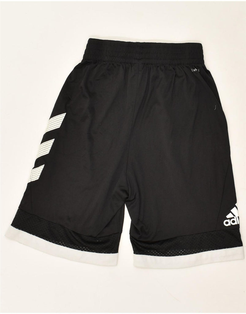 ADIDAS Womens Climalite Graphic Sport Shorts UK 8 Small Black Colourblock | Vintage Adidas | Thrift | Second-Hand Adidas | Used Clothing | Messina Hembry 