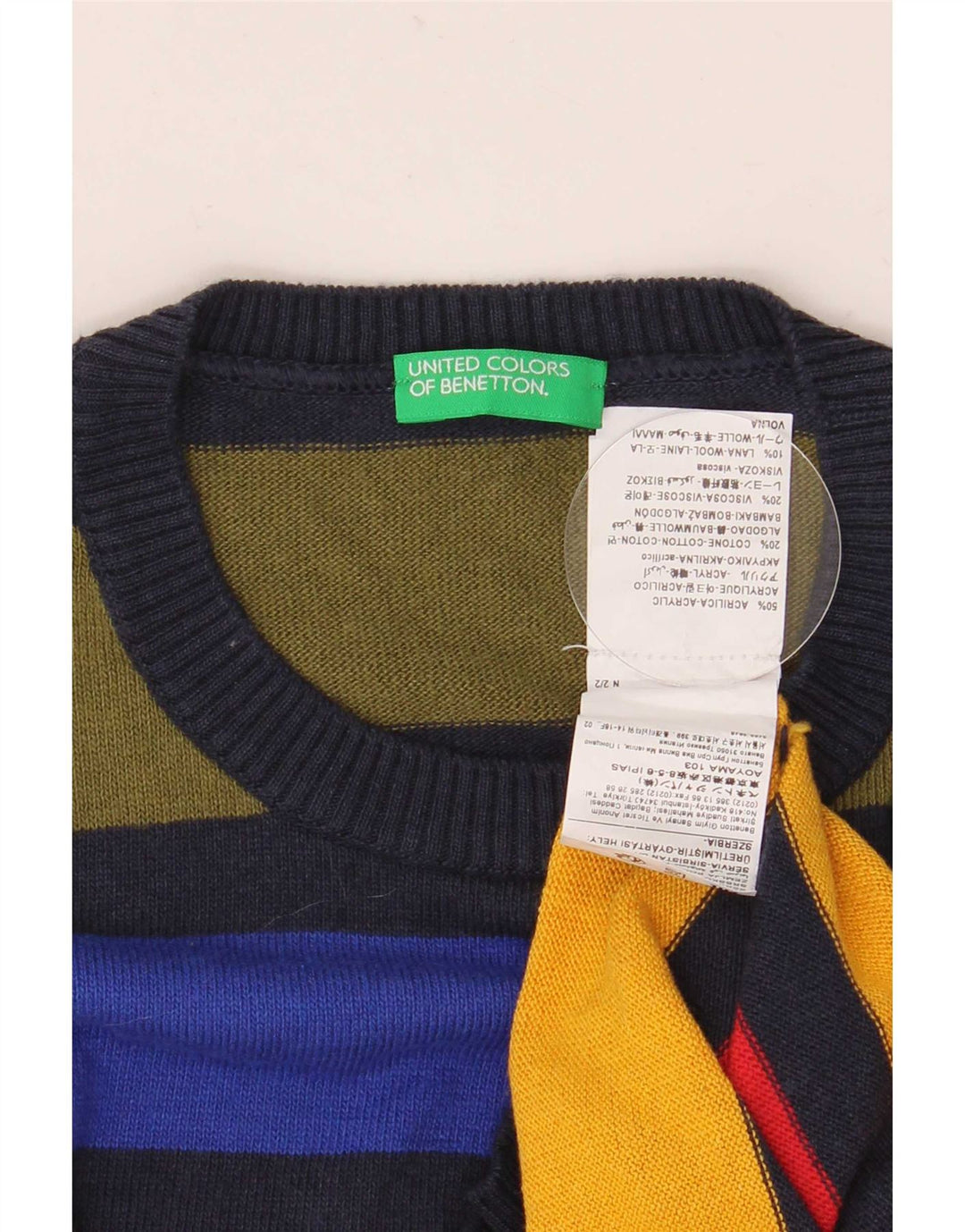 Benetton Boys Crew Neck Jumper Sweater 11-12 Years 2XL Multicoloured