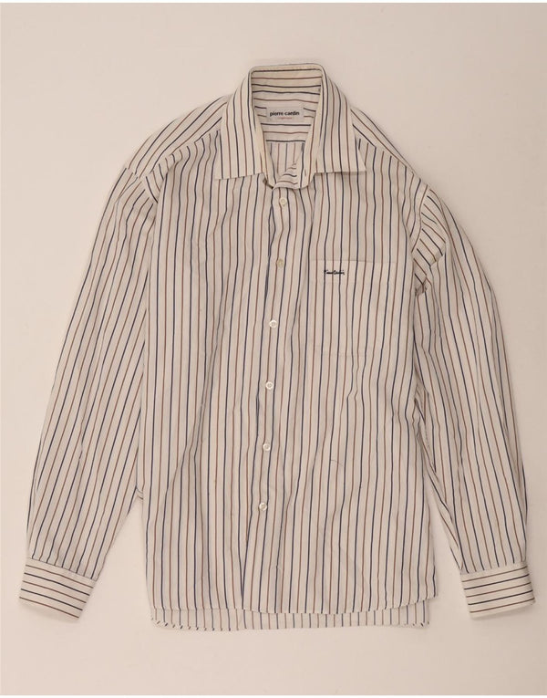 Pierre Cardin Mens Shirt Size 41 Medium White Striped